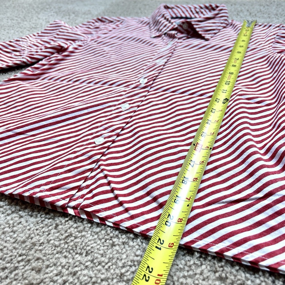 Vintage Polo Jeans Co. Ralph Lauren Women's M Red White Diagonal Stripe Shirt‎ - Picture 4 of 10